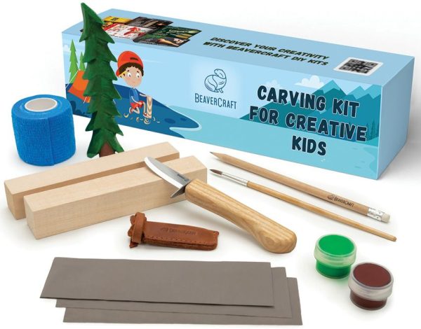 BeaverCraft Spruce Tree Kit - Kids Whittling Knife