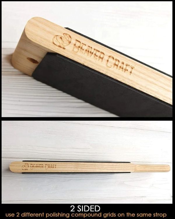 Beavercraft Leather Strop - Double Sided w/Compound