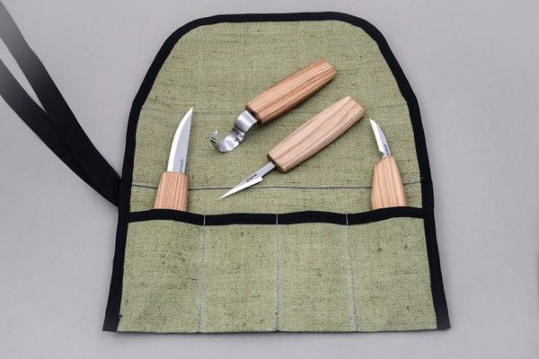 Beavercraft 4-Knife Carving Set with Tool Roll