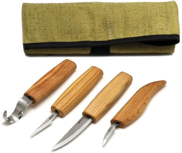 Beavercraft 4-Knife Carving Set with Tool Roll