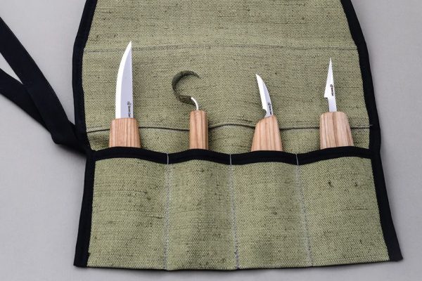 Beavercraft 4-Knife Carving Set with Tool Roll