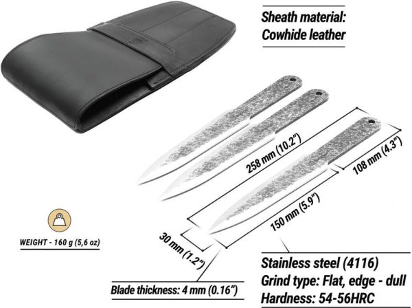 Beavercraft Throwing Knife Set X50CrMoV15 3-Pack