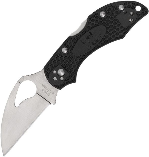 Byrd Robin 2 Lockback Black Folding Knife 8Cr13MoV Serrated