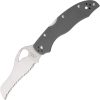 Byrd Gooney Lockback Folding Knife 3.38" Serrated Gray G10
