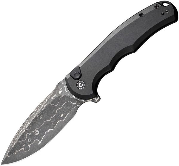 Civivi Praxis Button Lock Damascus - Black