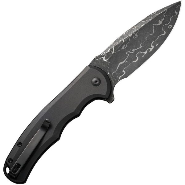 Civivi Praxis Button Lock Damascus - Black