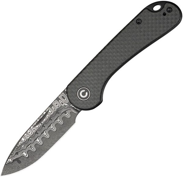 C18062AJDS1.jpg Civivi Elementum Damascus Slip Joint - Carbon Fiber