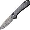 C18062PBDS1.jpg Civivi Elementum II Damascus Button Lock - Carbon Fiber