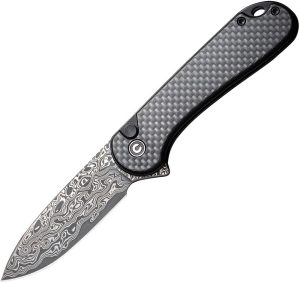 C18062PBDS1.jpg Civivi Elementum II Damascus Button Lock - Carbon Fiber