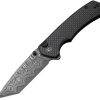 C19059CDS1.jpg Civivi Brazen Damascus Button Lock - Black G10 Carbon Fiber