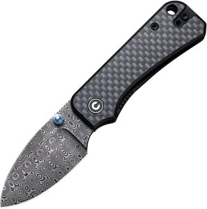 Civivi Baby Banter Damascus Linerlock - Carbon Fiber Black G10