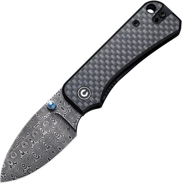 Civivi Baby Banter Damascus Linerlock - Carbon Fiber Black G10