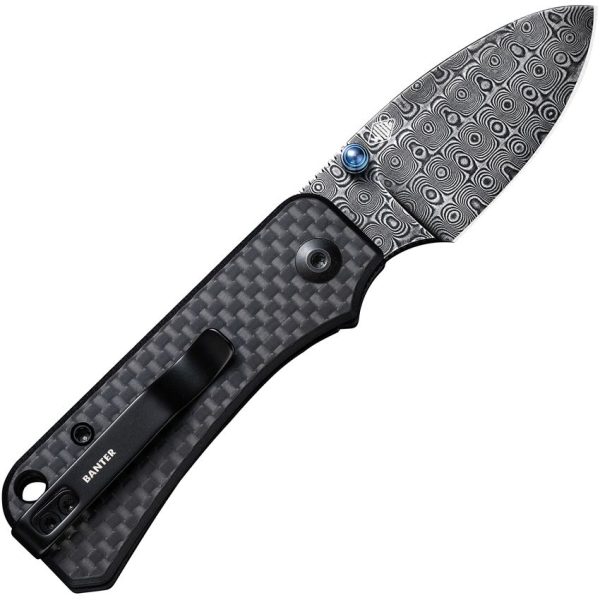 Civivi Baby Banter Damascus Linerlock - Carbon Fiber Black G10