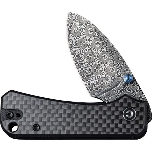 Civivi Baby Banter Damascus Linerlock - Carbon Fiber Black G10