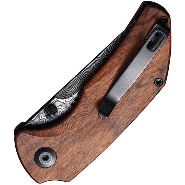 Civivi Thug 2 Damascus Linerlock - Brown Wood Handle