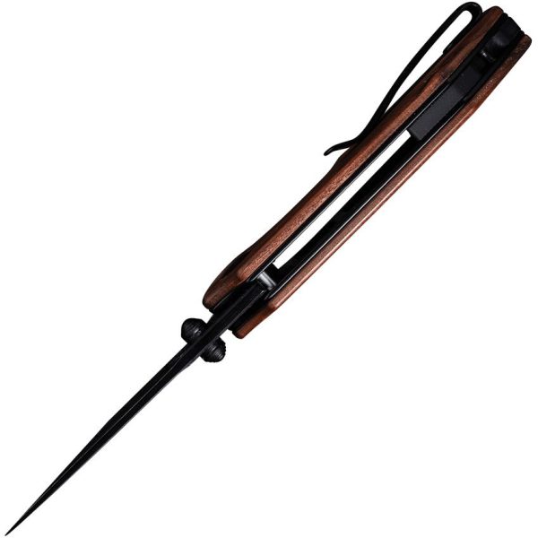 Civivi Thug 2 Damascus Linerlock - Brown Wood Handle