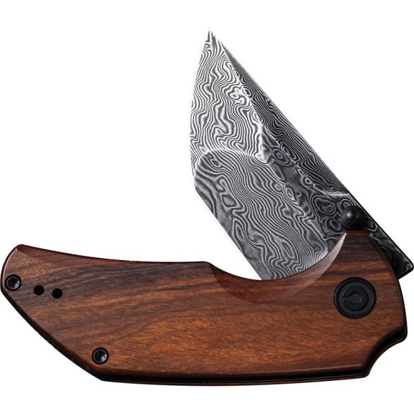 Civivi Thug 2 Damascus Linerlock - Brown Wood Handle