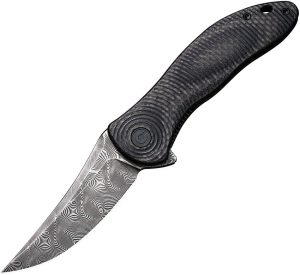 Civivi Synergy3 Damascus Linerlock - Carbon Fiber Trailing Point