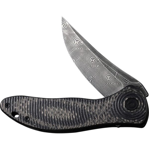 Civivi Synergy3 Damascus Linerlock - Carbon Fiber Trailing Point