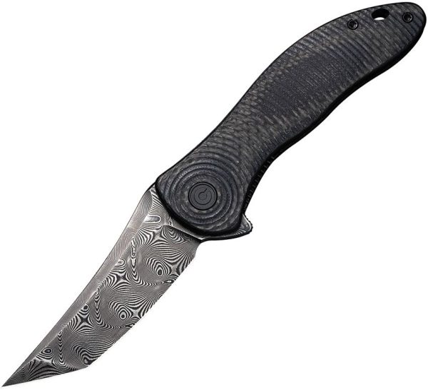 Civivi Synergy3 Damascus Linerlock - Carbon Fiber Tanto Blade