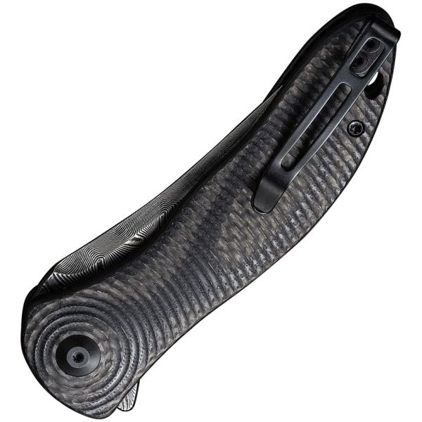 Civivi Synergy3 Damascus Linerlock - Carbon Fiber Tanto Blade