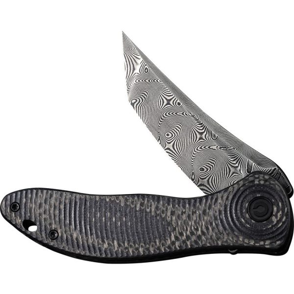 Civivi Synergy3 Damascus Linerlock - Carbon Fiber Tanto Blade