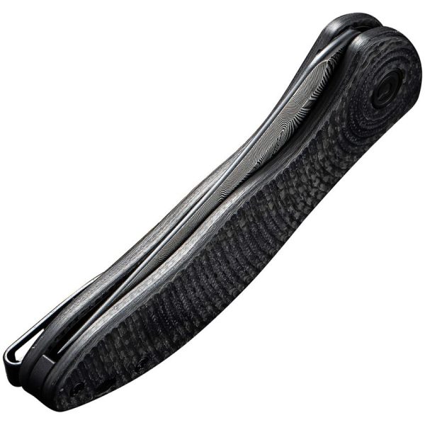 Civivi Synergy3 Damascus Linerlock - Carbon Fiber Tanto Blade
