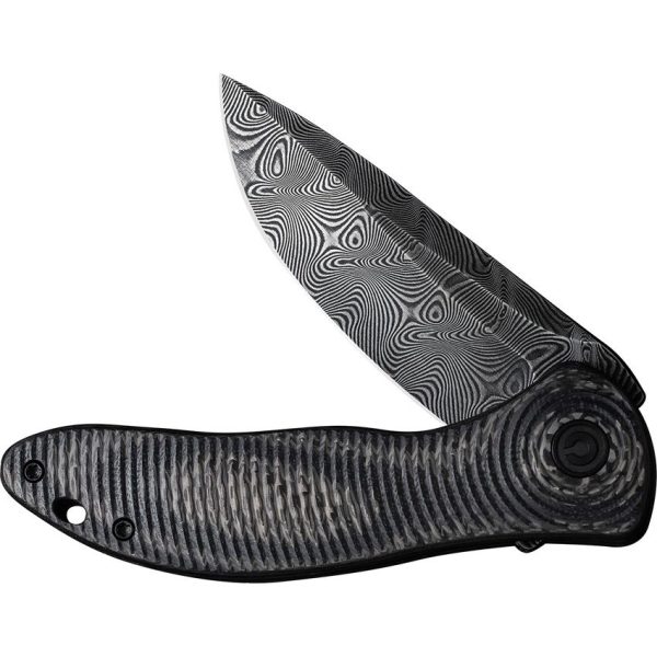 Civivi Synergy3 Damascus Linerlock - Carbon Fiber Handle