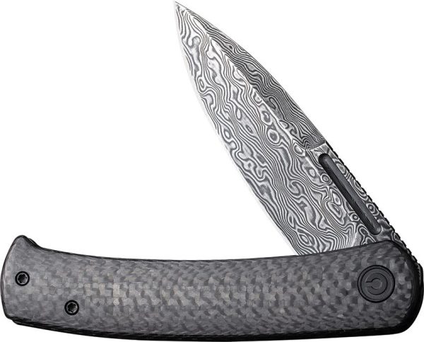 Civivi Caetus Damascus Linerlock - Carbon Fiber