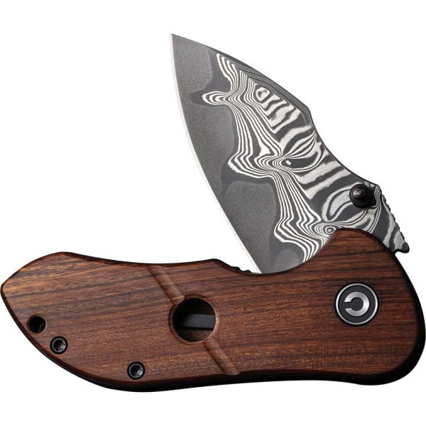 Civivi Gordo Damascus Linerlock - Wood Handle
