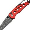 Civivi Pragma Button Lock Red - Damascus Wharncliffe