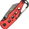 Civivi Pragma Button Lock Red - Damascus Wharncliffe