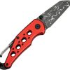 Civivi Pragma Button Lock Red - Damascus Wharncliffe