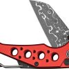 Civivi Pragma Button Lock Red - Damascus Wharncliffe