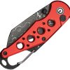 Civivi Pragma Button Lock Red - Damascus Wharncliffe