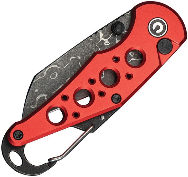 Civivi Pragma Button Lock Red - Damascus Wharncliffe
