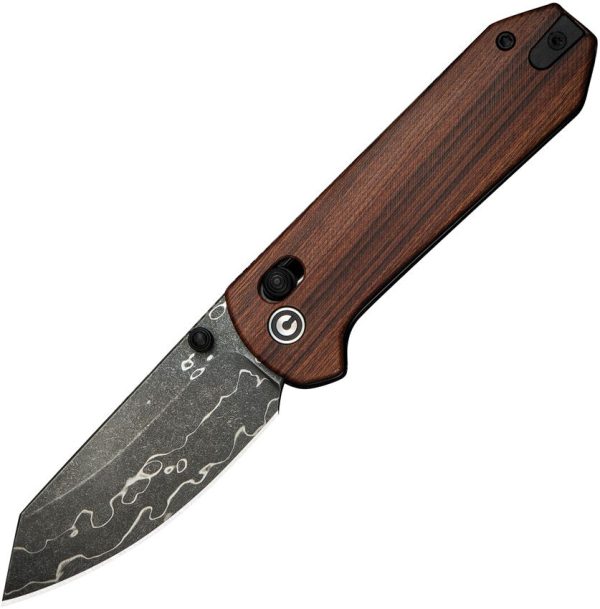 Civivi Yonder Damascus Crossbar Lock - Wood Handle