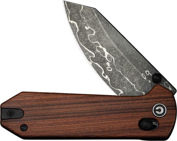 Civivi Yonder Damascus Crossbar Lock - Wood Handle