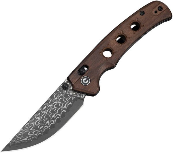 Civivi Noctis Damascus Crossbar Lock - Wood Handle