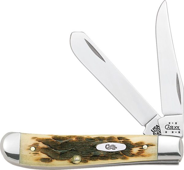 Case Cutlery Mini Trapper Amber Bone - Stainless Blades