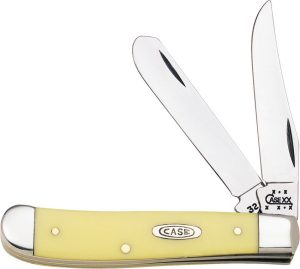 Case Cutlery Mini Trapper Yellow - Carbon Steel Blades