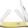 Case Cutlery Stockman Yellow Synthetic Three-Blade