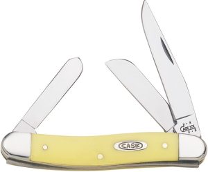 Case Cutlery Stockman Yellow Synthetic Three-Blade