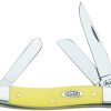 Case Cutlery Stockman Yellow Synthetic Three-Blade