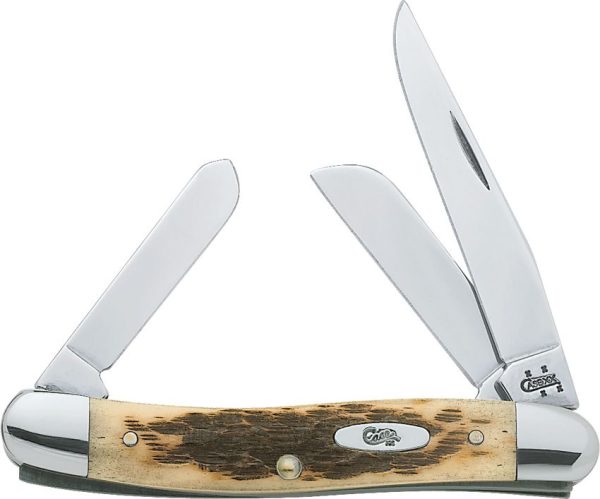 Case Cutlery Medium Stockman Amber Bone CV