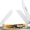 Case Cutlery Stockman Amber Bone Stainless Three-Blade
