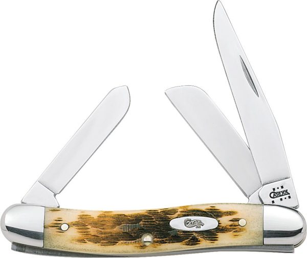 Case Cutlery Stockman Amber Bone Stainless Three-Blade