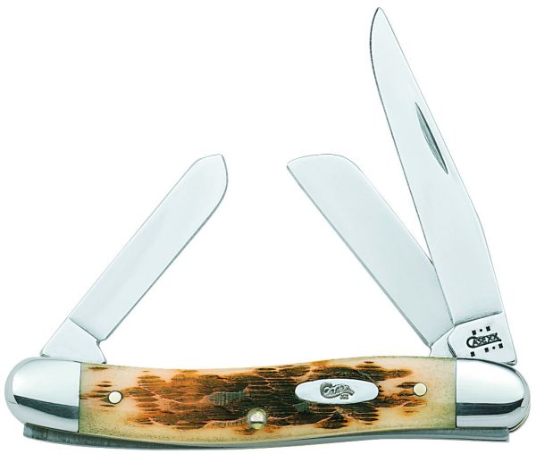 Case Cutlery Stockman Amber Bone Stainless Three-Blade