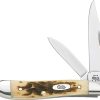 Case Cutlery Peanut Amber Bone Stainless Two-Blade