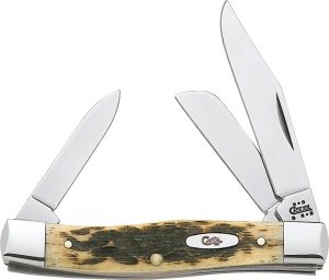 Case Cutlery Stockman Amber Bone Three-Blade Knife